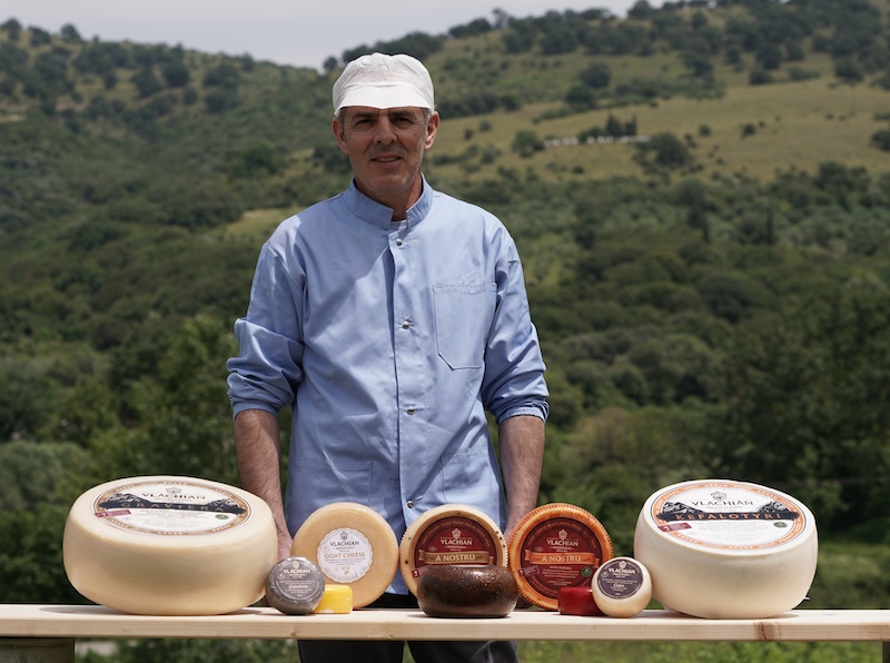 Dimitris Pappas with cheese production